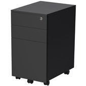 FIRSTLINE MOBILE 2 DRAWER 1 FILE SLIMLINE W310 X D472 X H610MM BLACK