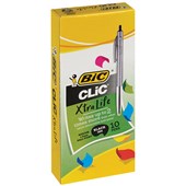 BIC CLIC RETRACTABLE BALLPOINT PEN 10MM BLACK BOX 10