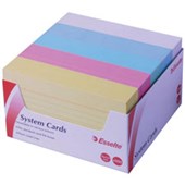 ESSELTE RULED SYSTEM CARDS 127 X 76MM ASSORTED PACK 500