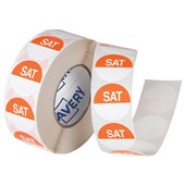 AVERY 937334 REMOVABLE DAY LABEL SATURDAY 24MM ORANGEWHITE BOX 1000