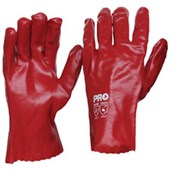 PROCHOICE SAFETY GLOVES SINGLE DIPPED PVC SHORT 27CM RED