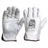 PROCHOICE RIGGAMATE GLOVES COW GRAIN NATURAL SIZE MEDIUM PAIR WHITE