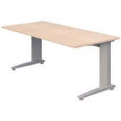 ACCENT ENERGY DESK POWDERCOAT D700 X W1500 X H710MM SILVER FRAME REFINED OAK  TOP