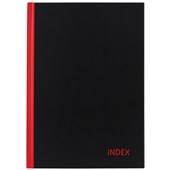 MILFORD NOTEBOOK INDEXED A5 100 LEAF RED AND BLACK