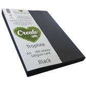 TROPHEE COLOURED PAPER A4 160GSM BLACK PACK 100