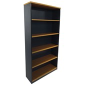 ZEALAND QUICKSHIP BOOKCASE W900 X D315 X H1800MM BEECH AND CHARCOAL