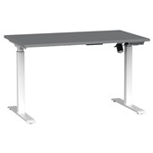 AGILE BOOST HEIGHT ADJUSTABLE SINGLE SIDED ELECTRICAL DESK W1200 X D700 X H7201200MM WHITE FRAME SILVER TOP