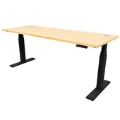 ZEALAND HEIGHT ADJUSTABLE DESK ELECTRIC W1500 X D700 X H6501250MM BLACK FRAME TAWA TOP