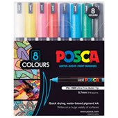 POSCA PC1MR PAINT MARKER BULLET ULTRA FINE 07MM ASSORTED PACK 8