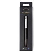 PARKER JOTTER BALLPOINT PEN BOND STREET BLACK CHROME TRIM MEDIUM NIB BLUE GIFT BOX