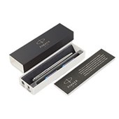 PARKER JOTTER FOUNTAIN PEN STAINLESS STEEL CHROME TRIM MEDIUM NIB BLUE GIFT BOX