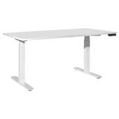 TIDAL PREMIUM HEIGHT ADJUSTABLE DESK ELECTRIC UNASSEMBLED W1600 X D800 X H6601300MM WHITE FRAME WHITE TOP