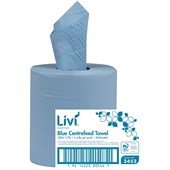 LIVI ESSENTIALS CENTREFEED PAPER TOWEL 2 PLY BLUE 180M CARTON 6