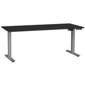 KNIGHT AGILE HEIGHT ADJUSTABLE DESK ELECTRIC 2 STAGE W1800 X D800 X H6801130MM SILVER FRAME BLACK TOP