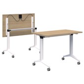 ACCENT BOOST FLIP TRAINING TABLE W1000 X D600 X H745MM WHITE BASE CLASSIC OAK TOP