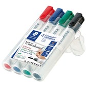 STAEDTLER 351 LUMOCOLOR WHITEBOARD MARKER BULLET ASSORTED WALLET 4