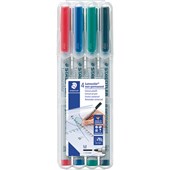 STAEDTLER 315 LUMOCOLOR NONPERMANENT MARKER MEDIUM 10MM ASSORTED WALLET 4