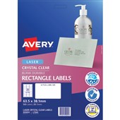 AVERY 959055 L7560 CRYSTAL CLEAR ADDRESS LABEL LASER 21UP CLEAR PACK 25