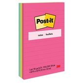 POSTIT 6603AN LINED NOTES 101 X 152MM POPTIMISTIC PACK 3