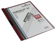 DURABLE DURACLIP DOCUMENT FILE PORTRAIT 30 SHEET CAPACITY A4 DARK RED