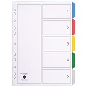 MARBIG PP DIVIDER 5 TAB A4 ASSORTED