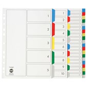 MARBIG PP DIVIDER 10 TAB A4 ASSORTED