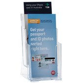 DEFLECTO BROCHURE HOLDER 2TIER DL CLEAR