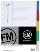 FM PP DIVIDER 5 TAB A5 COLOURED