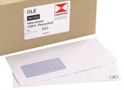 CANDIDA ENVELOPE WINDOW 100 RECYCLED SELF SEAL DLE E20E W225 X L114MM WHITE BOX 500