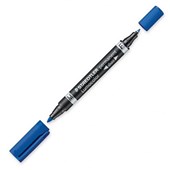 STAEDTLER LUMOCOLOR 348 PERMANENT MARKER DUO BULLET 0615MM BLUE