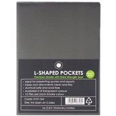 OFFICE SUPPLY CO LSHAPED POCKET A4 SMOKE PACK 12