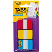 POSTIT 686RYB DURABLE FILING TABS SOLID 38MM REDBLUEYELLOW PACK 66