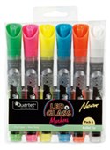 QUARTET GLASSBOARD MARKER BULLET TIP ASSORTED PACK 6