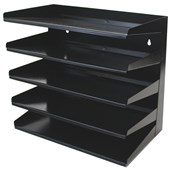 FLUTELINE DOCUMENT TRAY SLOPING 5 TIER METAL BLACK